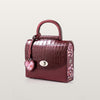 Maroon handbag with heart-shaped charm BLACKWOOD Aurora Purple Heart Bordeaux حقيبة_فاخرة – New Collection 