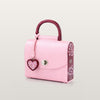 Pink handbag with a heart-shaped tag BLACKWOOD Aurora Purple Heart Shiny Rose تصميم_حصري – Limited Edition