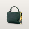 Green crocodile-patterned handbag with a decorative side panel - BLACKWOOD