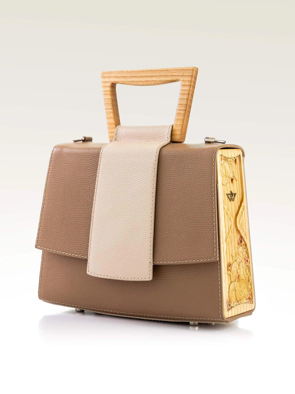 SANDY BEIGE/CAPPUCCINO SAFFIANO