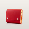 Red Blizzard handbag made of textured Saffiano leather with wooden side panels