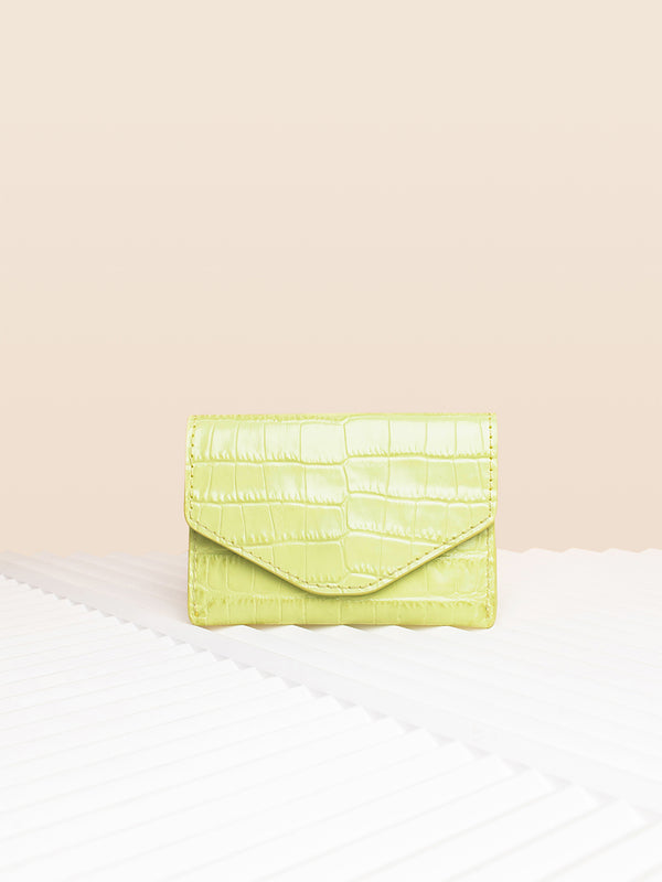 CARDHOLDER LIME CROCO