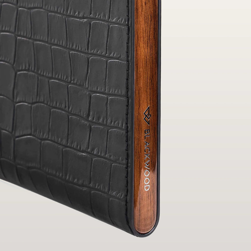 MacBook Case Black Croco -Blackwoodbags