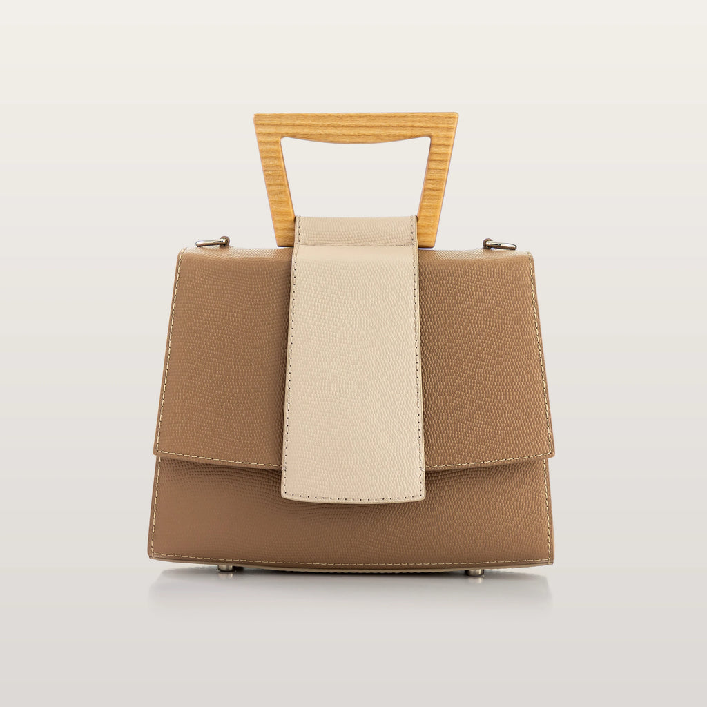 Sandy Beige/Cappuccino Saffiano