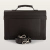 Back view of BLACKWOOD Thunder Brown Epsom leather shoulder bag with structured leather design