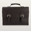 Close-up of brown Epsom leather texture on BLACKWOOD Thunder shoulder bag