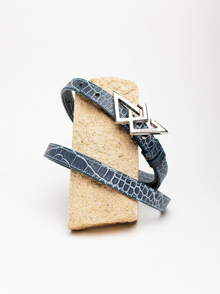 BELT BLUE GRAPHITE CROCO