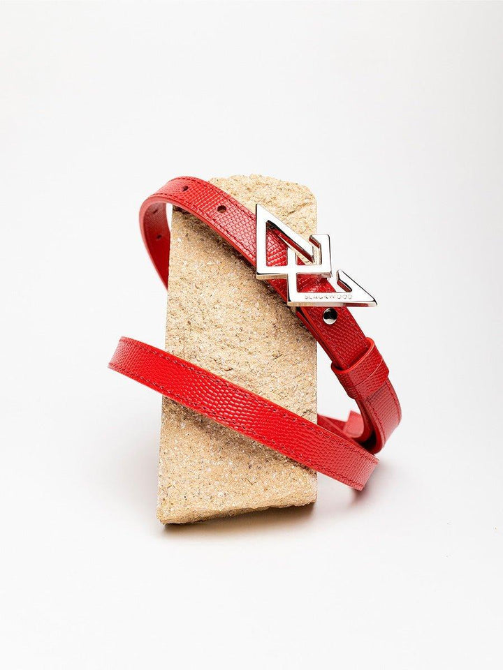 BELT RED SAFFIANO