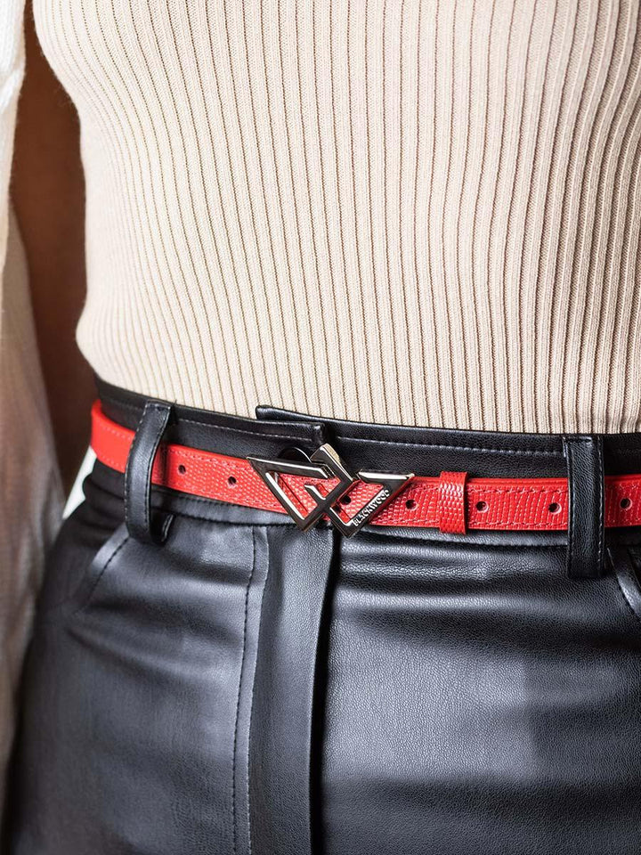 BELT RED SAFFIANO