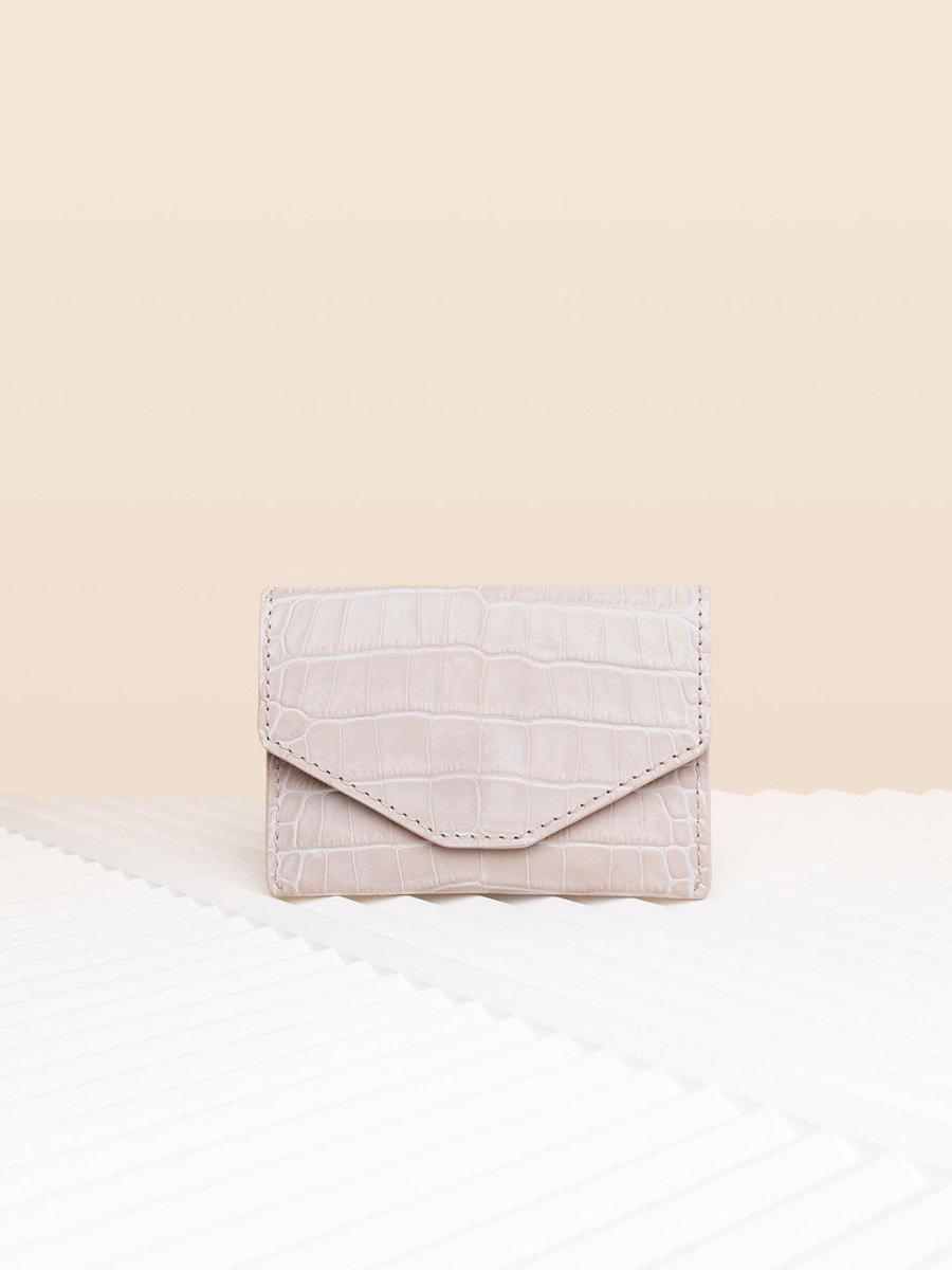 CARDHOLDER BEIGE CROCO