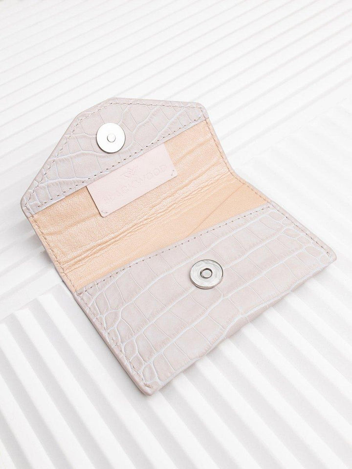 CARDHOLDER BEIGE CROCO