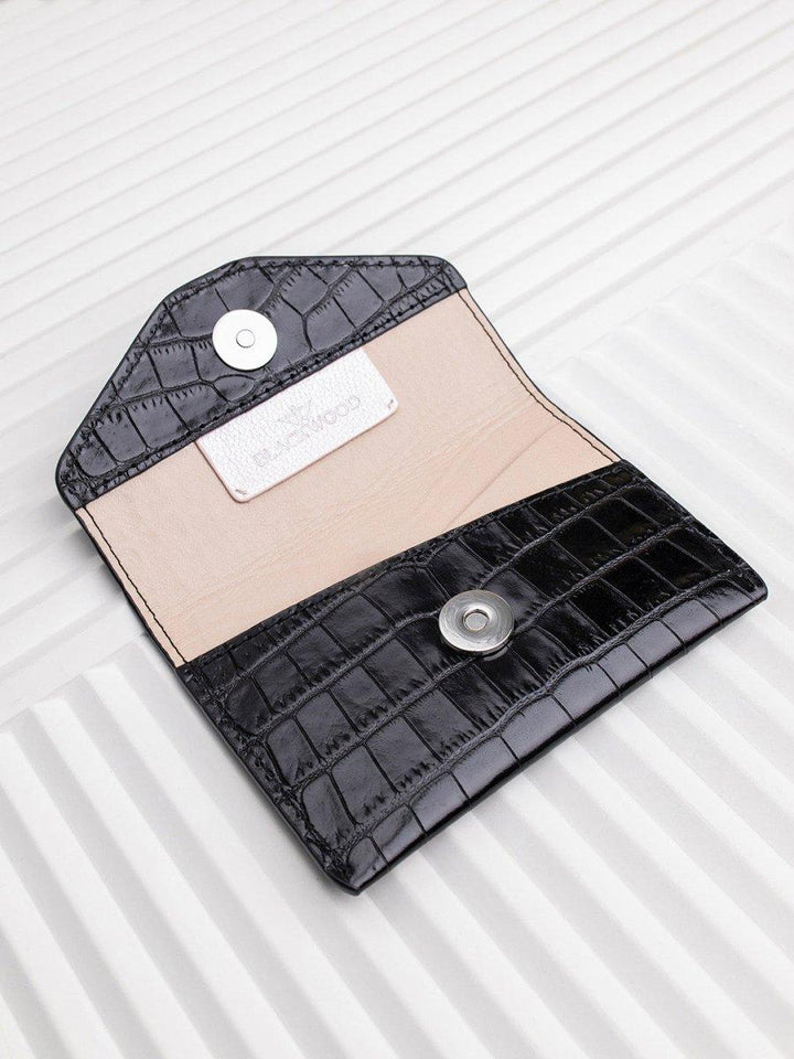 CARDHOLDER BLACK CROCO