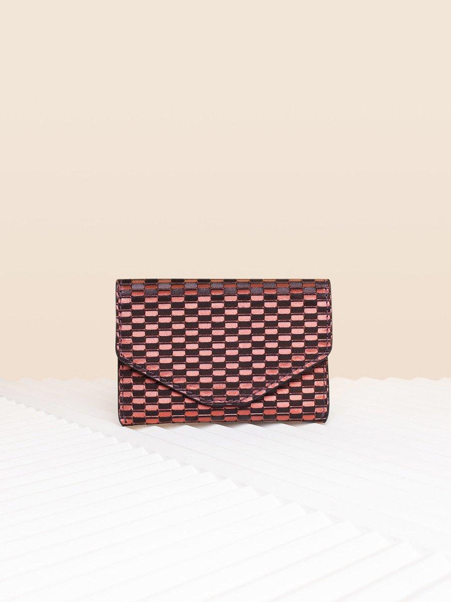 CARDHOLDER BURGUNDY BRAIDED