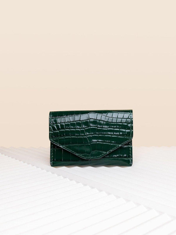 CARDHOLDER EMERALD CROCO