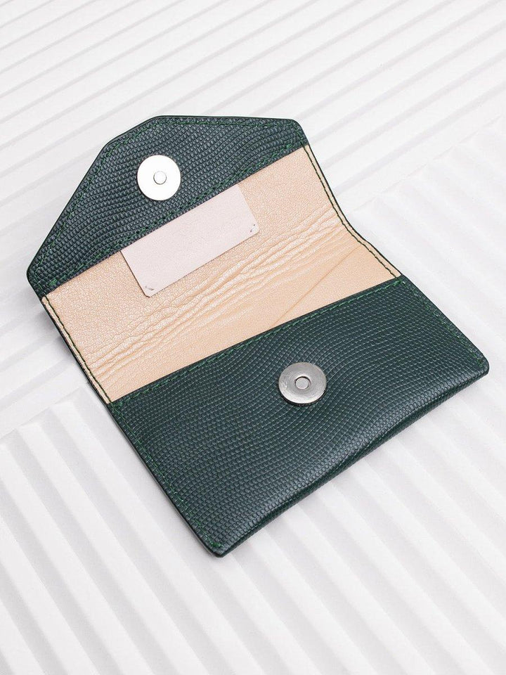 CARDHOLDER GREEN SAFFIANO