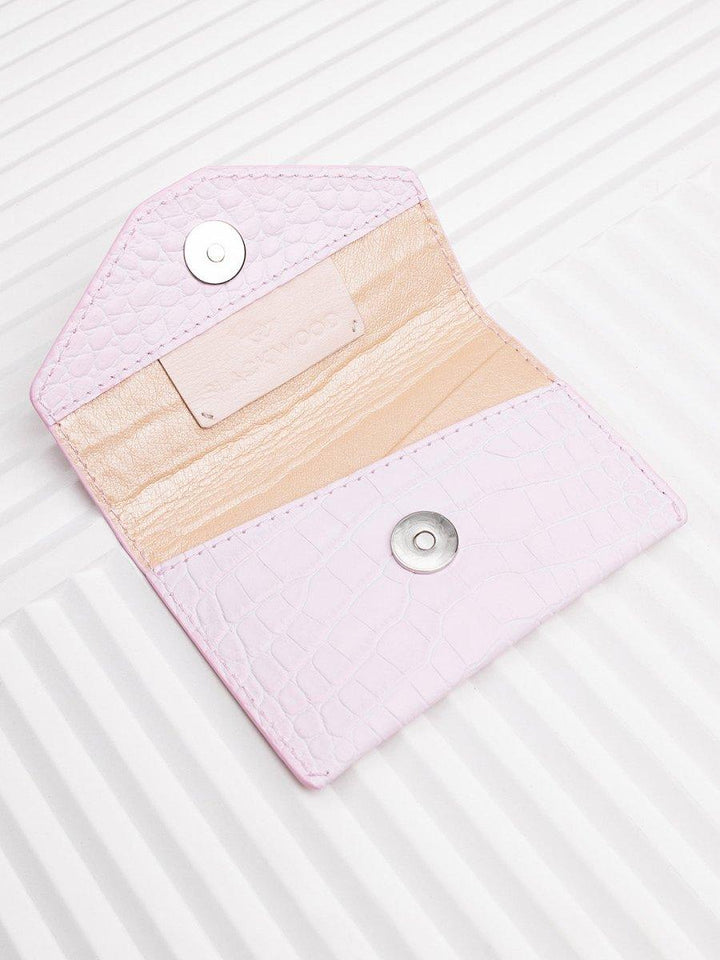 CARDHOLDER PINK CROCO