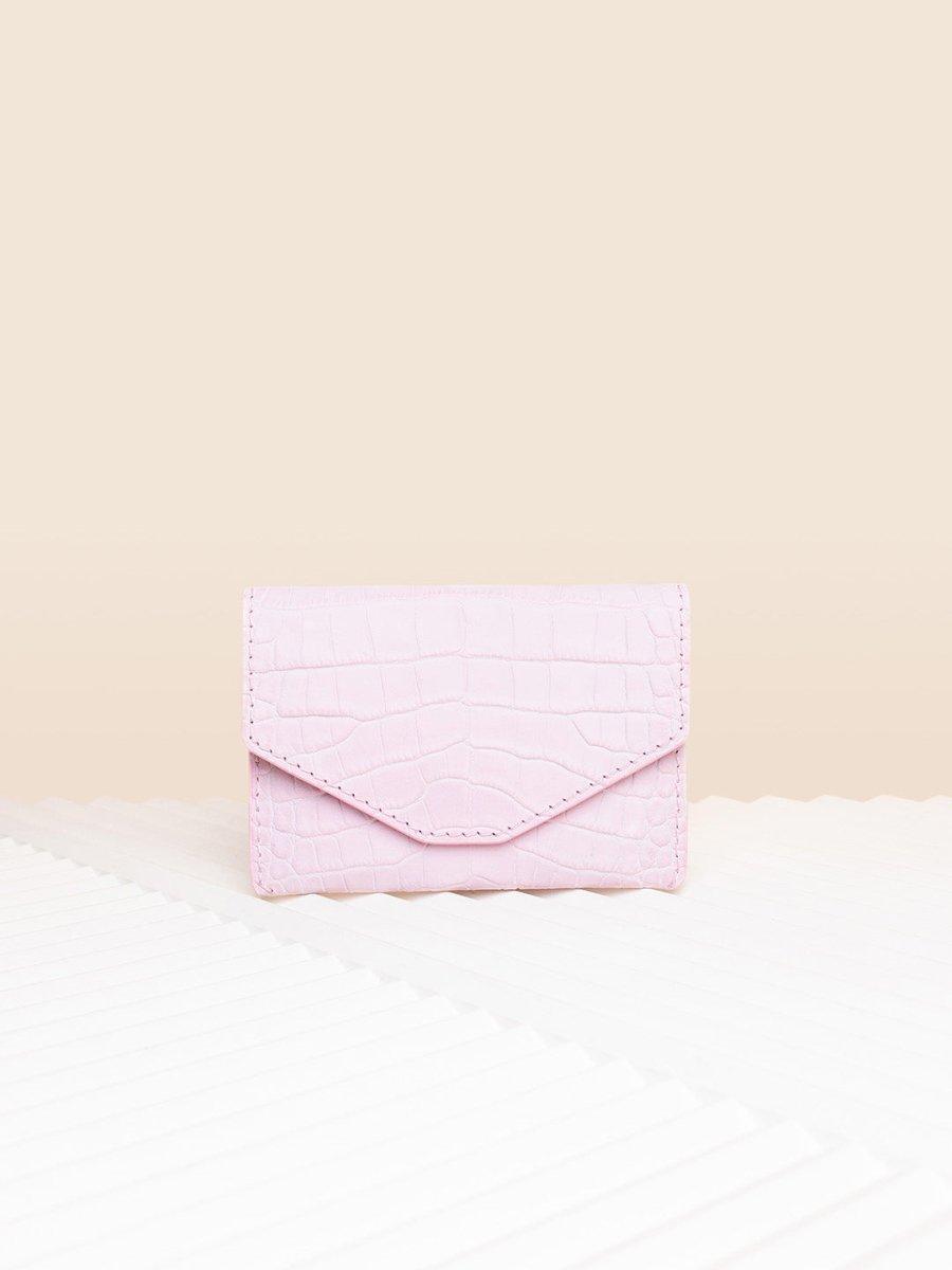 CARDHOLDER PINK CROCO