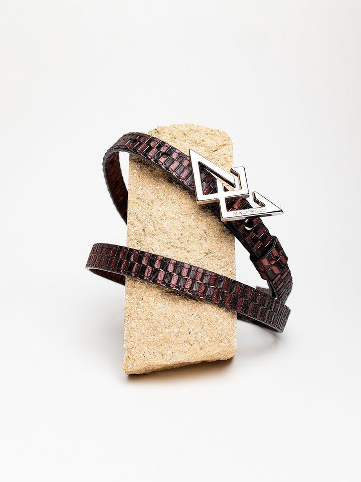 BELT BURGUNDY BRAIDED